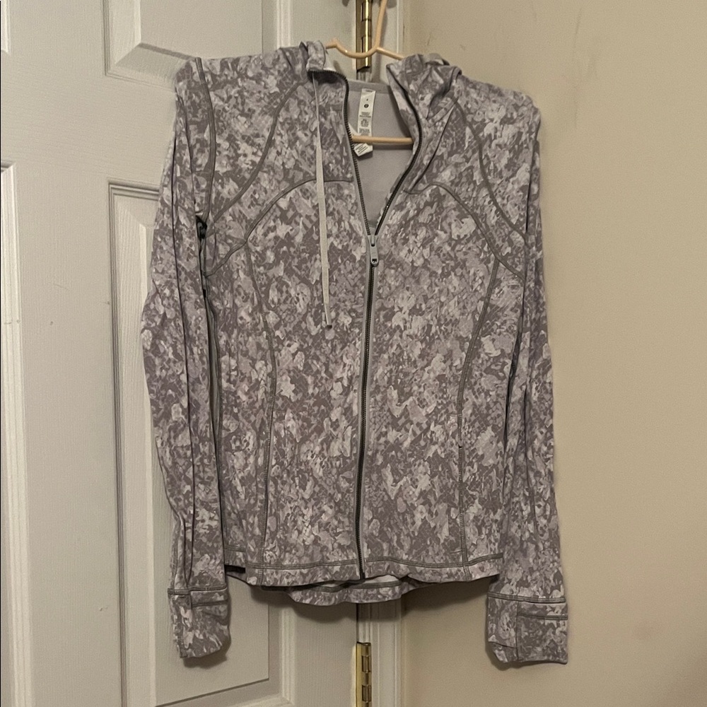 lululemon athletica Gray Patterned Hooded Define Jacket